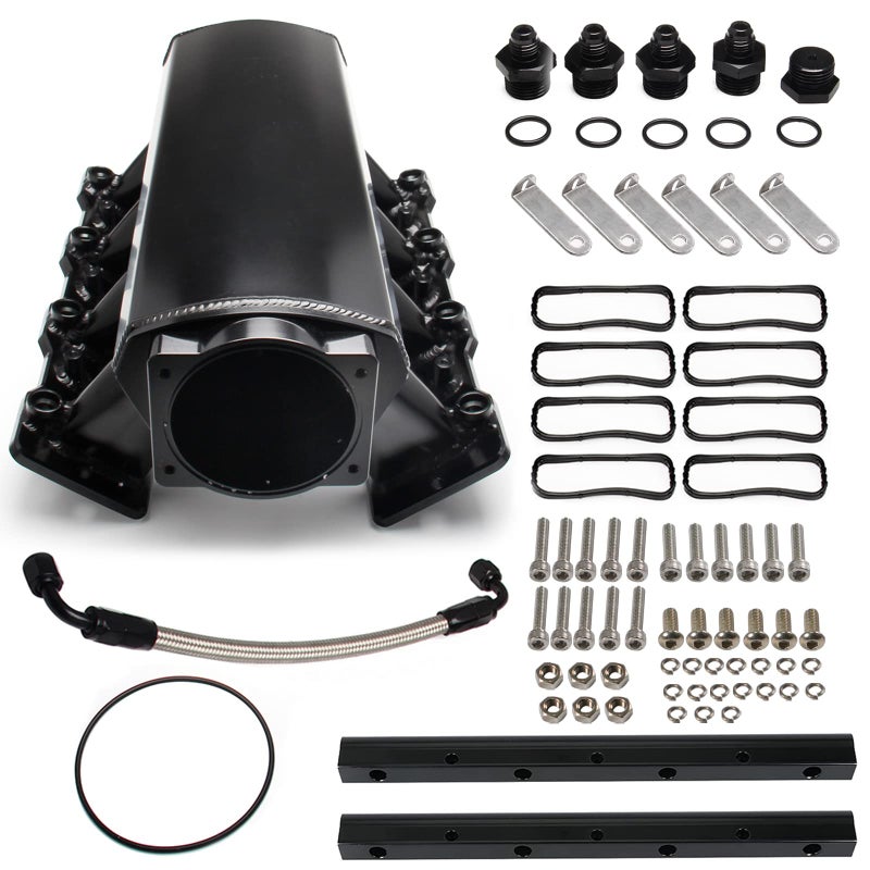 YESHMA For LS LS1 LS2 LS6 Intake Manifold Compatible with Chevy 48L 53L 57L 60L 102MM Black